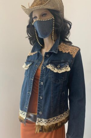 Cazadora plumas cortas Guipur