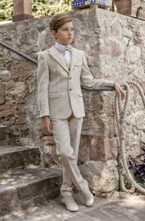 Traje de comunión vintage gris claro