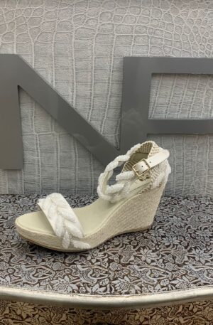 Esparteña de novia con brillo modelo 274