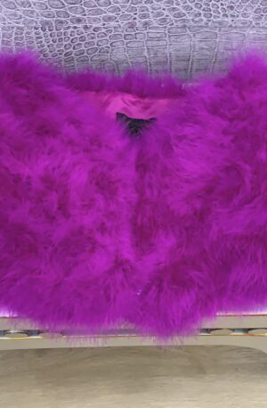 Estola de pelo de avestruz color fucsia