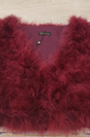 Estola de pelo de avestruz color granate