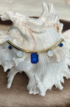 Gargantilla de cristal de Bohemia en color Azulon