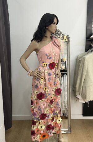 Vestido de fiesta Margaritas y Plumas