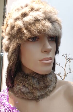 Gorro de conejo beig