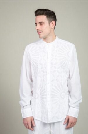 Camisa ibicenca geométrica