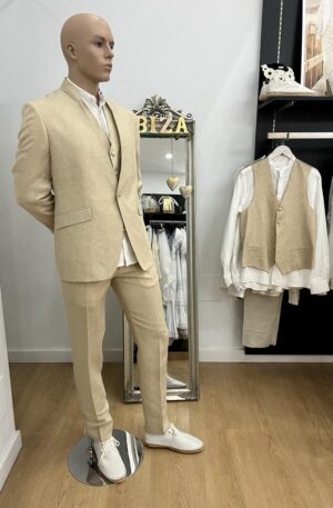 Traje italiano de lino Beige