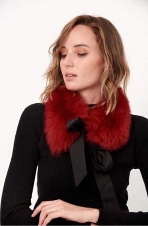 Cuello de piel de zorro rojo