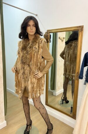 Chaleco largo marrón