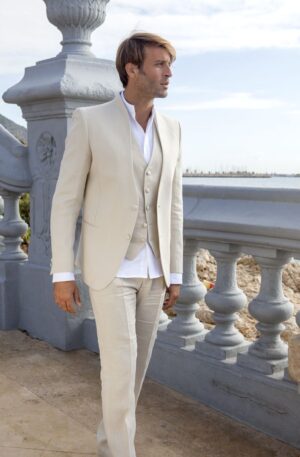 Chaqueta ibicenca de lino color Arena