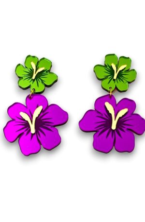 Pendientes amanecer doble rosa y verde