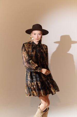 Vestido corto Aria marrón