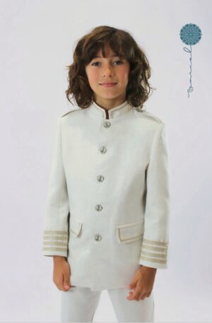 Traje de tres piezas en lino Capi beige