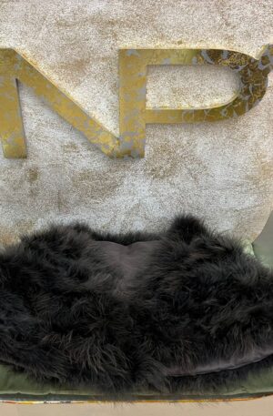 Estola de pelo de avestruz color marrón