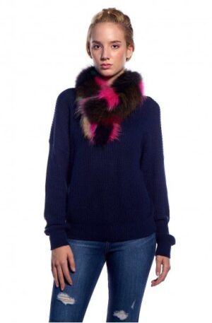 Cuello de piel de zorro de colores