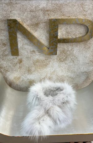 Cuello de piel de zorro  blanco