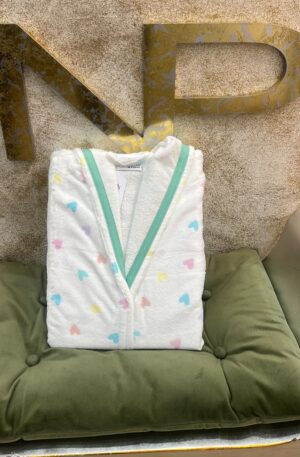 Albornoz de corazones multicolor para Chica