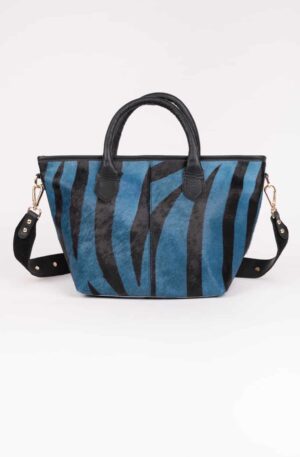 Bolso Animal print de piel azul ducados