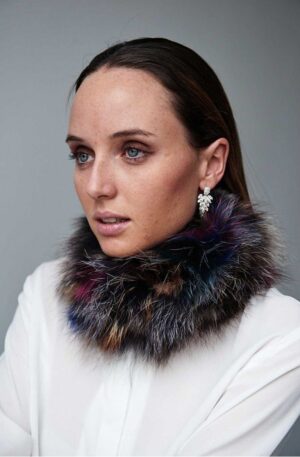 Cuello de pelo natural multicolor