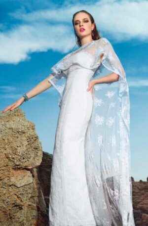 Vestido de novia palabra de honor sirena largo