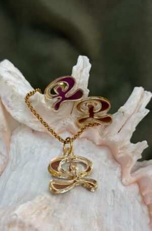 Conjunto Indalo de pendientes y colgante de metacrilato en oro