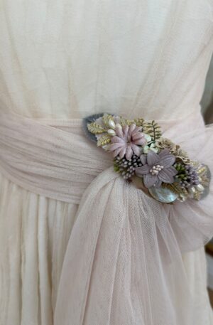 Broche para cintura rosa de comunión