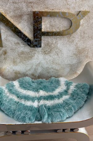 Estola de pelo de conejo color verde agua