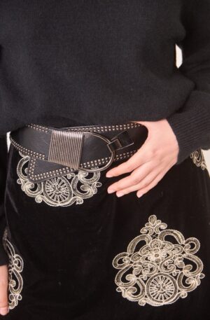 Cinturón asimétrico eco piel con tachuelas varios colores