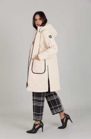 Abrigo acolchado de pana cruda talla grande